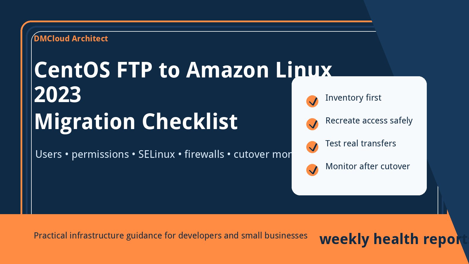 CentOS FTP to Amazon Linux 2023 Migration Checklist