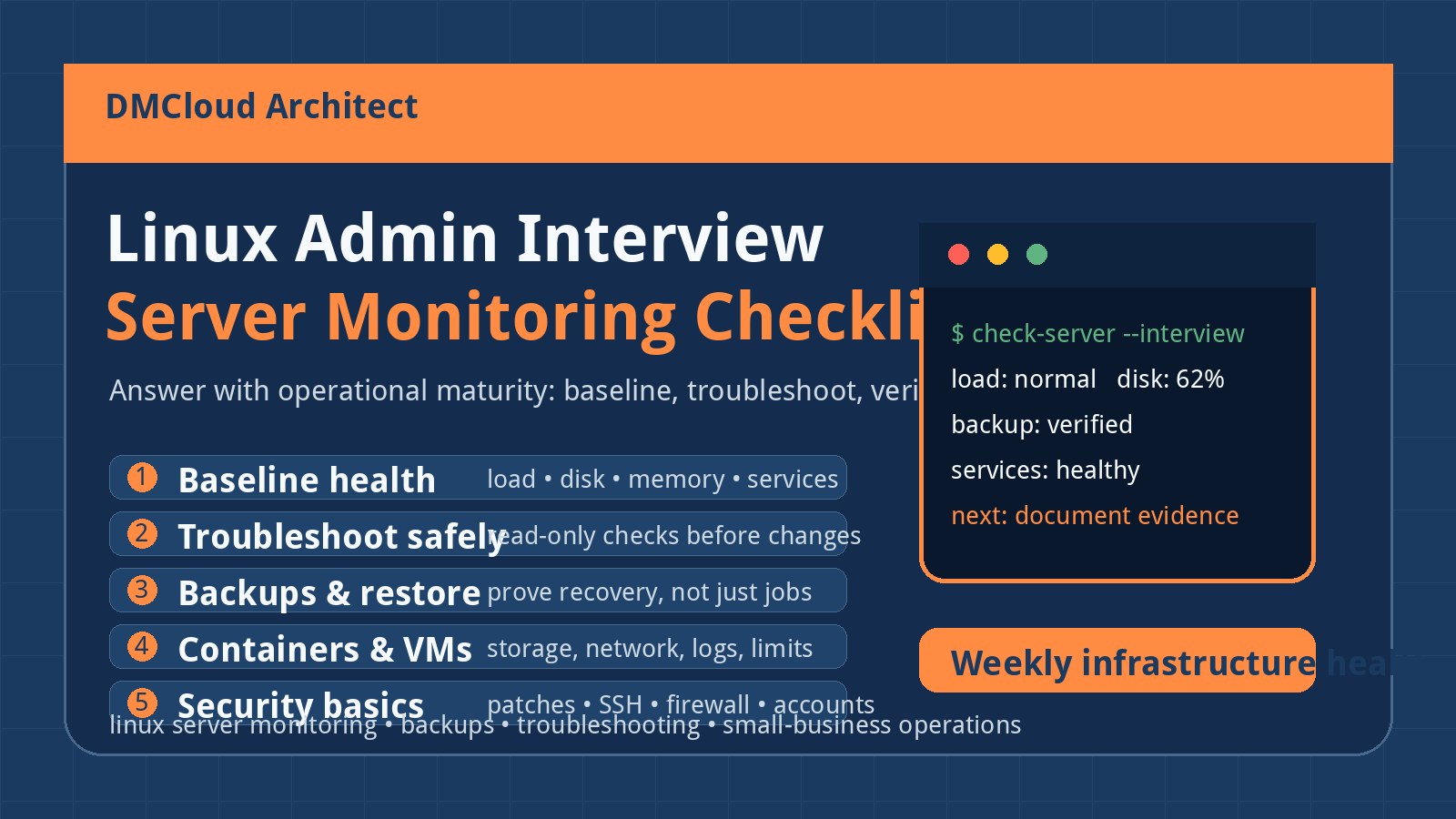 Linux Admin Interview Checklist: Server Monitoring Answers That Show Operational Maturity
