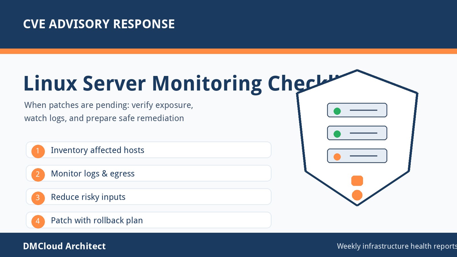 Linux Server Monitoring Checklist for High-Risk CVE Advisories