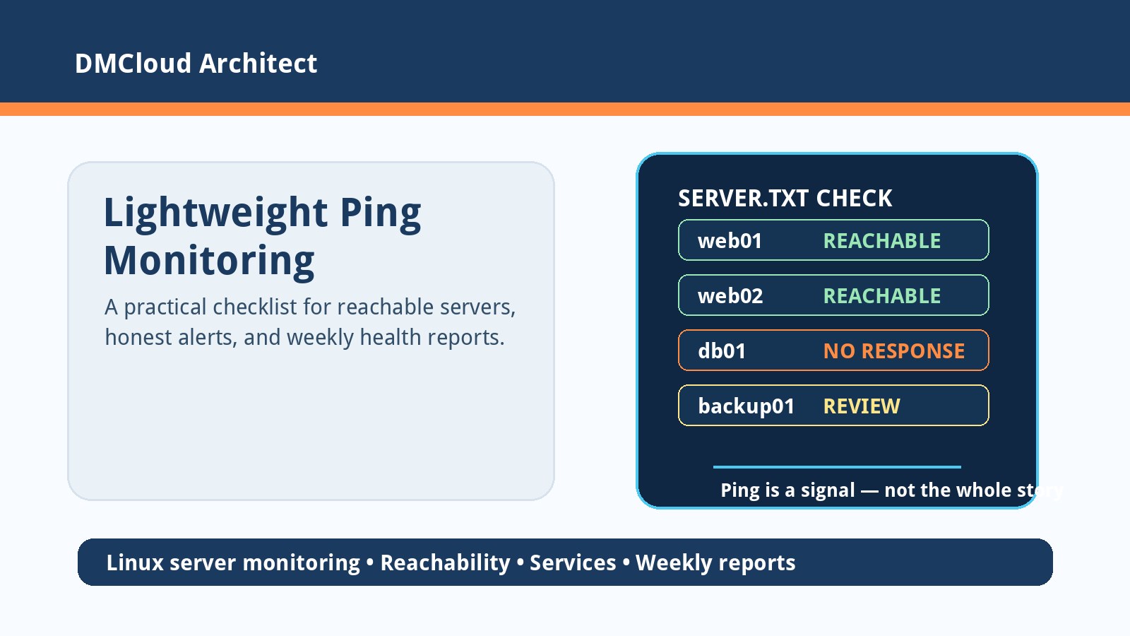 A Lightweight Ping Checklist for Linux Server Monitoring