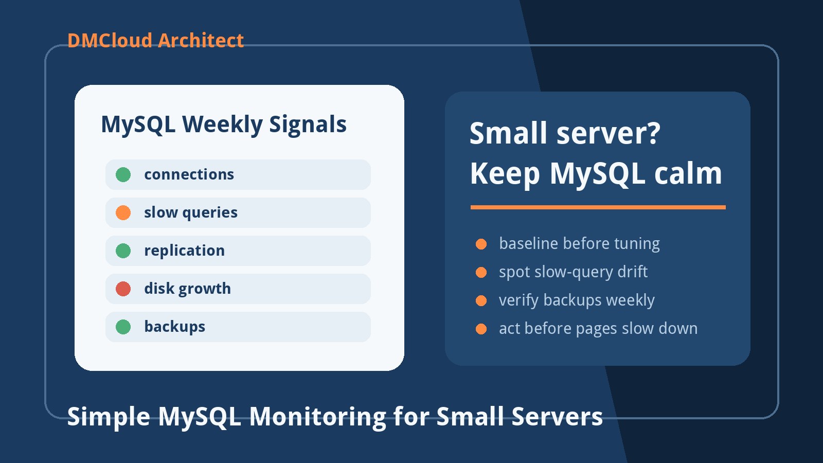 Simple MySQL Monitoring for Small Servers: What to Check Each Week