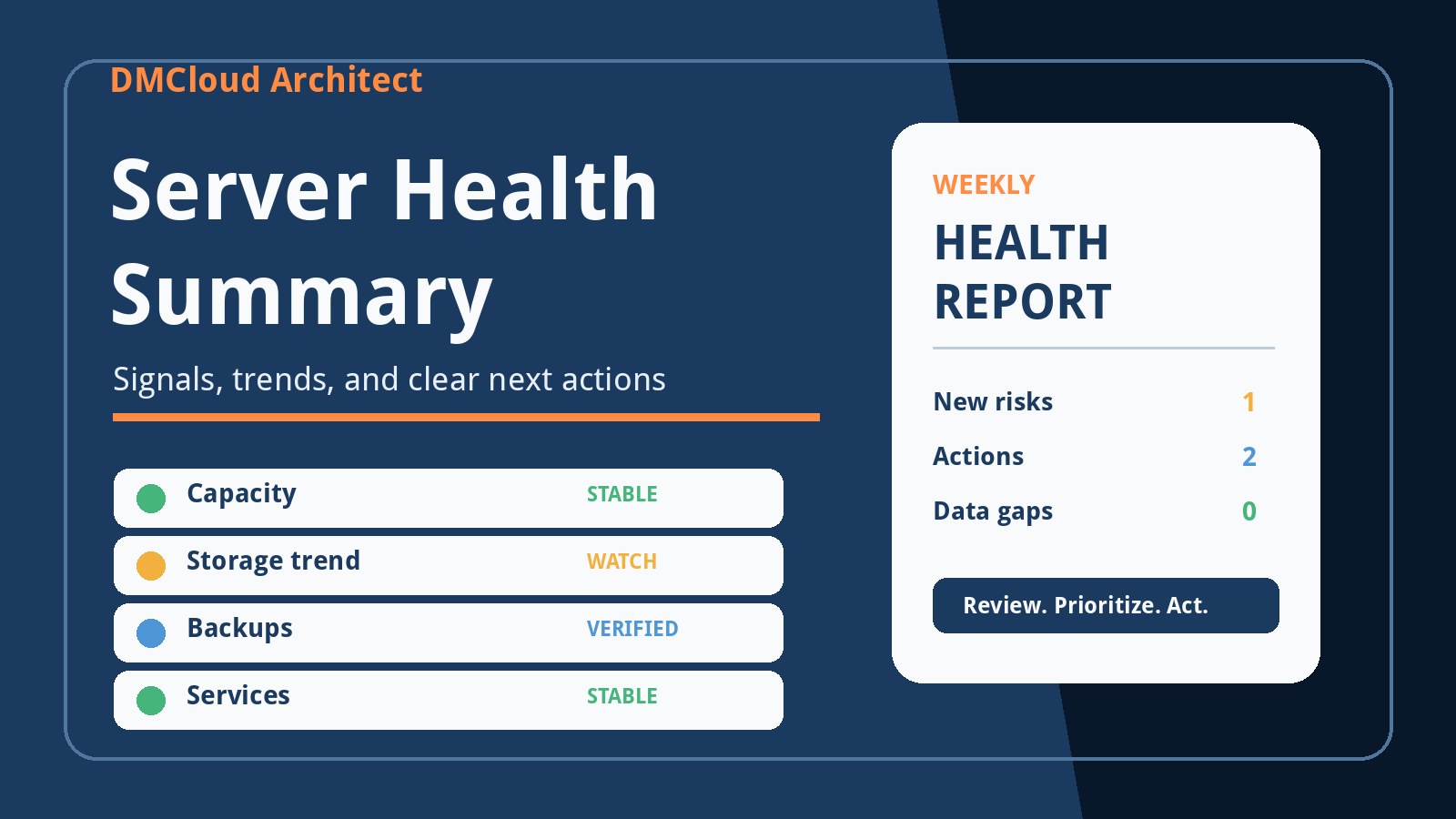 Server Health Summary: What a Useful Weekly Report Should Include